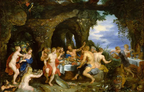 Picture, mythology, Jan Brueghel the elder, Peter Rubens, Holiday Ahela