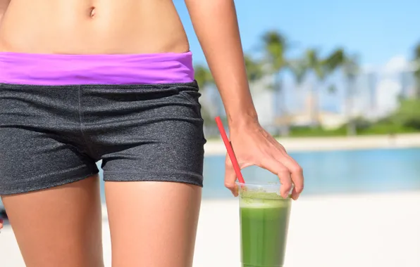 Beach, sportswear, dietary juice