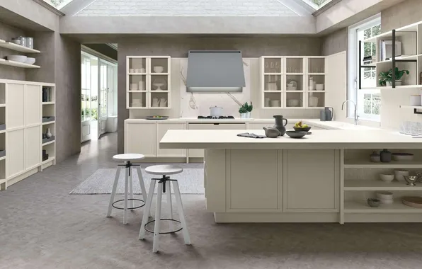 Style, Villa, interior, Italy, kitchen, dining room, dining area, Italian design