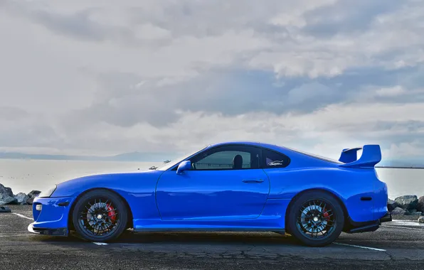 Wheels, supra, side, black, toyota, blue, view