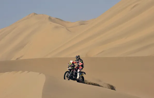 The sky, Sand, Sport, Desert, Motorcycle, Moto, Heat, Dakar