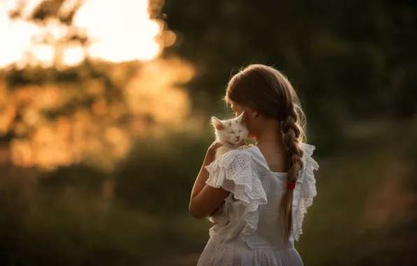 GREENS, DRESS, BRAID, TENDERNESS, GIRL, KITTY, HUGS, SARAFA