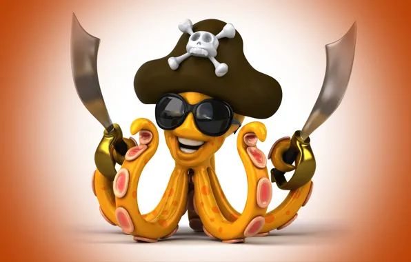 Picture hat, glasses, pirate, swords