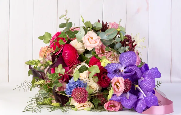 Bouquet, Orchid, Orchid, lovely, eustoma, Buttercup, Bouquets, Eustoma