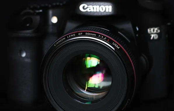 The camera, lens, 2 L, Canon EOS 7D, EF 50mm f/1