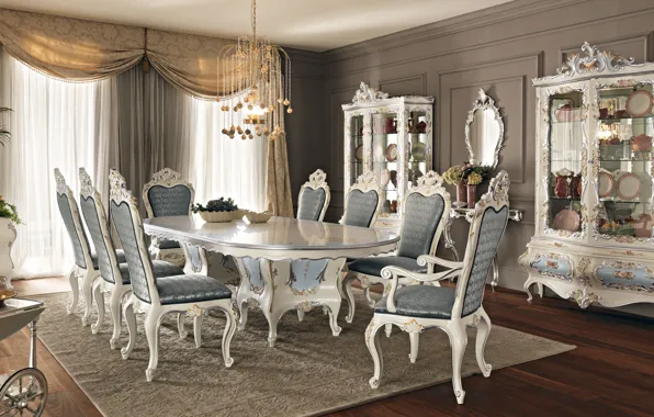 Design, table, Villa, chairs, interior, luxury, living room