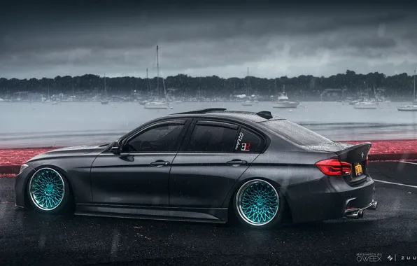 Auto, BMW, Yachts, Machine, Promenade, Rain, BMW 335, Mikhail Sharov