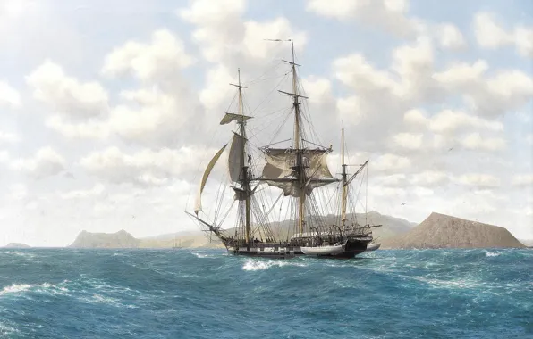 Picture sea, ship, sailboat