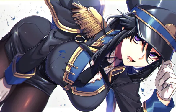 Picture girl, boobs, anime, pretty, serious, breasts, uniform