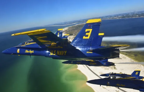 Picture fly, Blue Angels, delta formation
