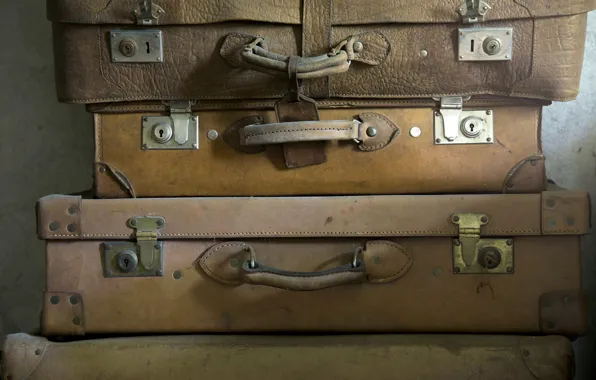 Macro, background, suitcases