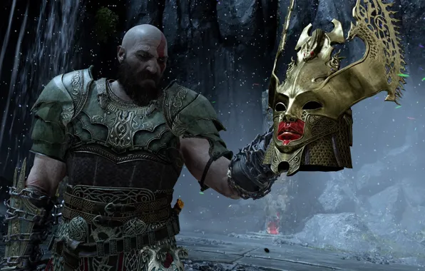 Man, helmet, Kratos, God of War, God of War (2018)