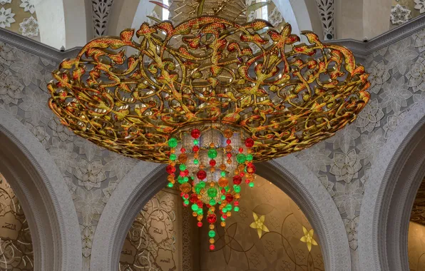 Chandelier, UAE, The Sheikh Zayed Grand mosque, Abu Dhabi