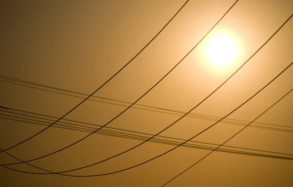 The sky, light, wire