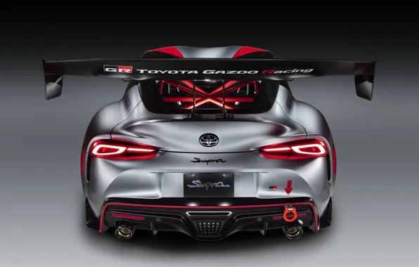 Grey, background, coupe, Toyota, rear view, 2020, GR Supra Track Concept