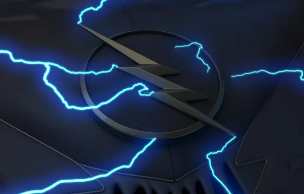 Picture logo, black, lightning, blue, symbol, comics, suit, serial