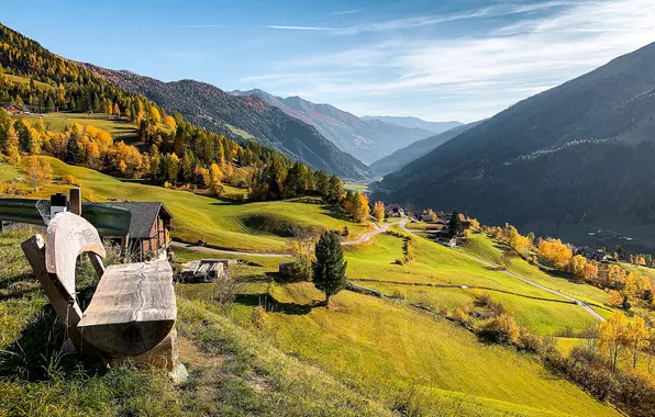 Landscape, mountains, Austria, bank