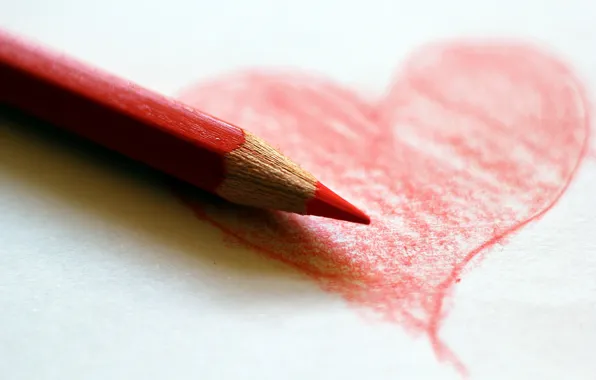 Background, heart, pencil