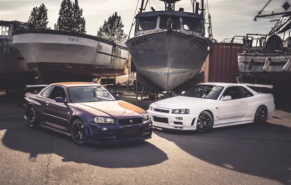 Nissan, Skyline, Ships, 2, GT-R32, &