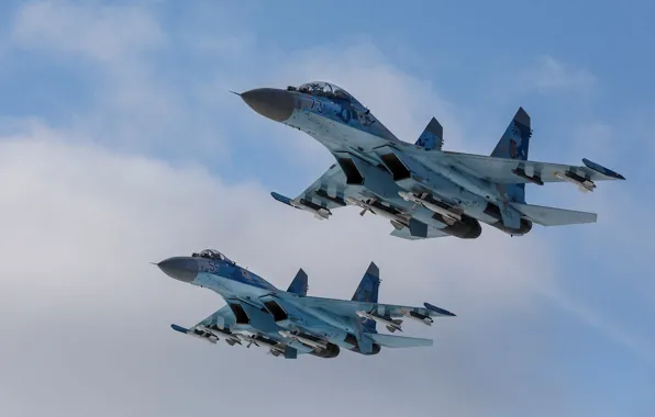 Fighter, Ukraine, Su-27, Su-27UB, Ukrainian air force, R-73, R-27