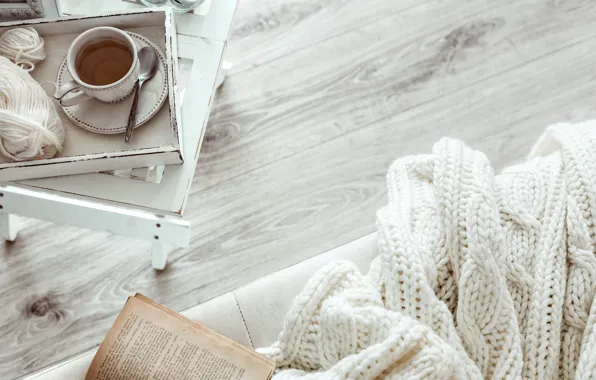 Winter, white, snow, wool, scarf, book, white, hot