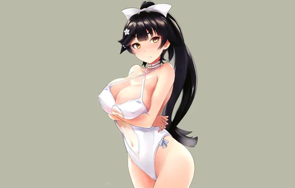 Girl, sexy, cleavage, erect nipples, long hair, boobs, anime, beautiful