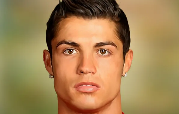 Picture rendering, football, sport, portrait, Cristiano Ronaldo