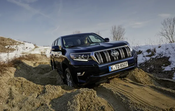 Sand, the sky, snow, SUV, the roads, Toyota, 4x4, Land Cruiser