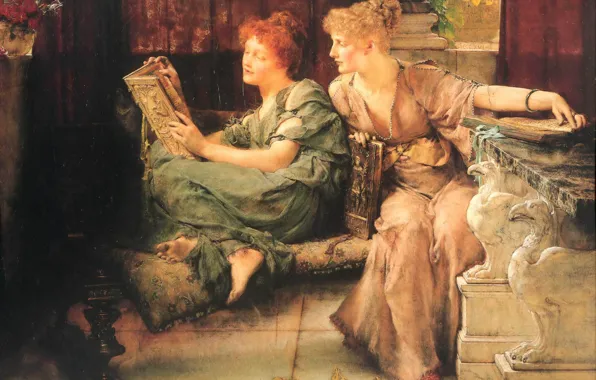 Picture picture, painting, painting, Sir Lawrence Alma-Tadema, Under the Roof of Blue Ionian Weather