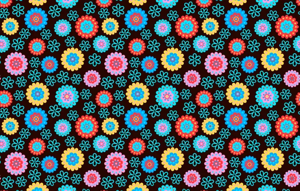 Flowers, pattern, colorful
