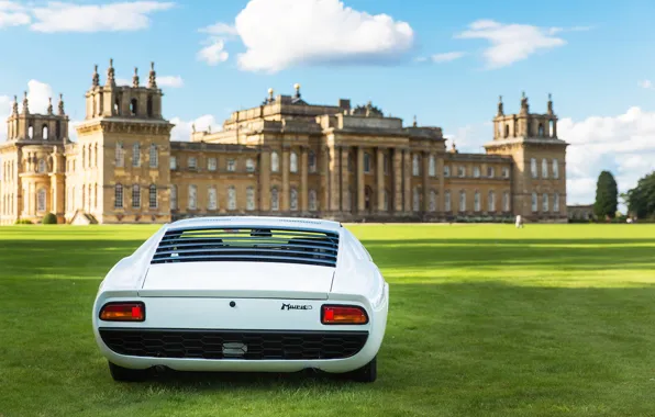 Color, Auto, Lamborghini, White, House, Machine, 1971, Car