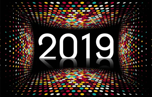 Colorful, New Year, figures, black background, black, background, New Year, mosaic