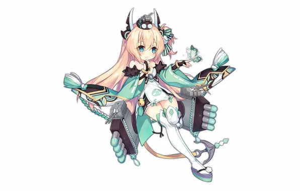 Girl, sexy, cleavage, thighhighs, long hair, dress, boobs, anime