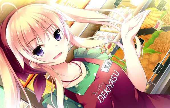 Look, girl, smile, gesture, shop, art, ojousama wa gokigen naname, hibiki otoha