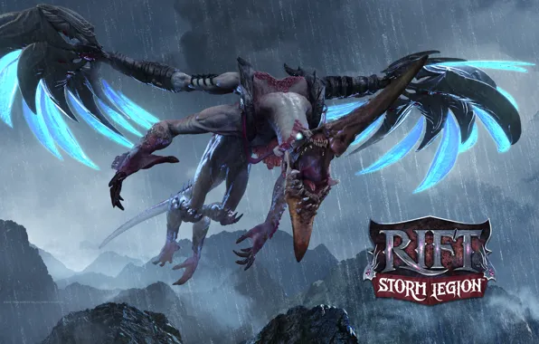 Picture dragon, the game, wings, mouth, RIFT, storm legion