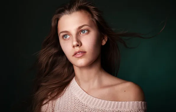 Look, background, hair, portrait, sweater