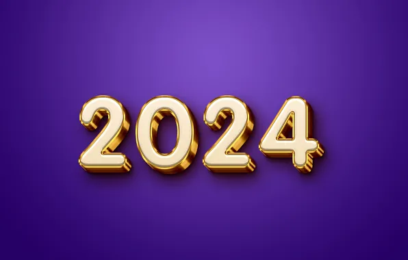 Picture purple, background, gold, New Year, figures, golden, purple, new year