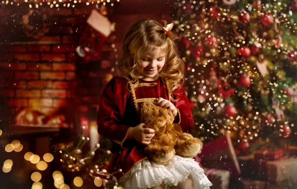 Balls, snow, lights, smile, room, toy, sock, Christmas