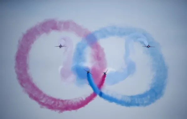 Picture Red Arrows, Symmetry, Tanagra Air base