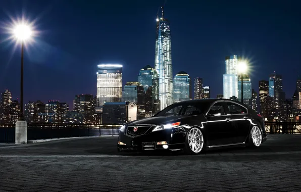 Picture car, night, the city, tuning, acura tl, Acura