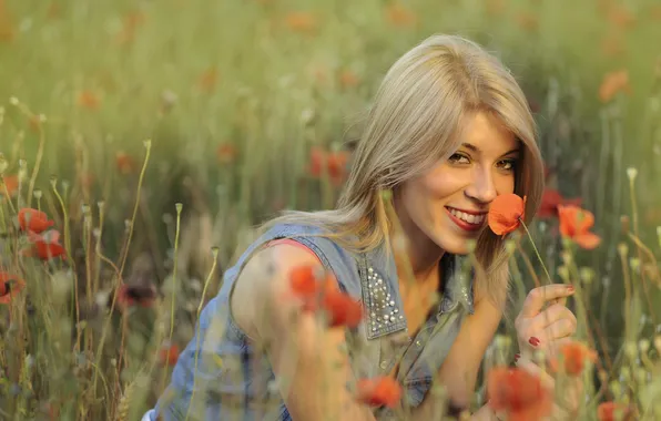 Picture look, flowers, smile, blonde, photographer, Giovanni Zacche
