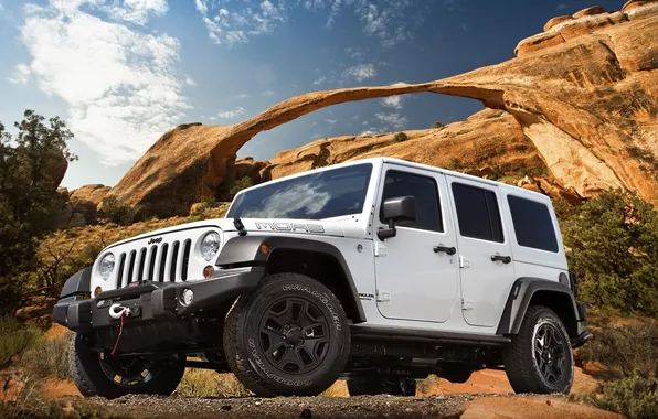 Picture The sky, White, Jeep, Wrangler, Jeep, The front