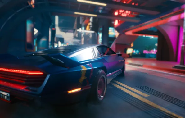 The city, Asphalt, Drift, Cyberpunk 2077, Cyberpunk 2077, Time Machine, Night city 2077