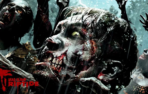 Zombie, blood, game, island, tatoo, face, Dead Island, Dead Island: Riptide