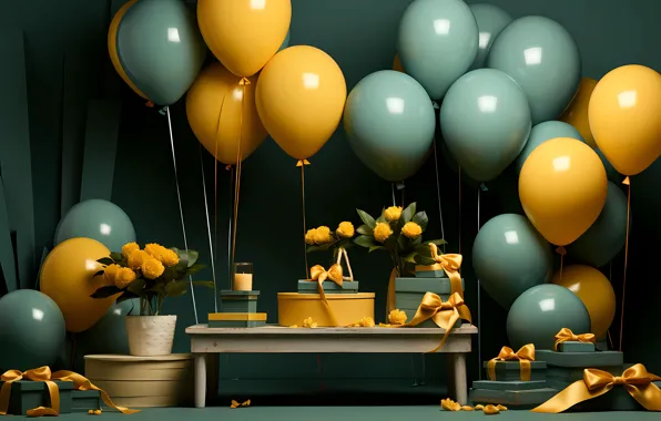 Balls, balloons, holiday, balls, Shine, Christmas, New year, March 8