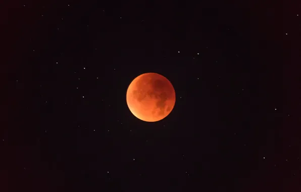 Night, stars, the full moon, blood moon, 2015
