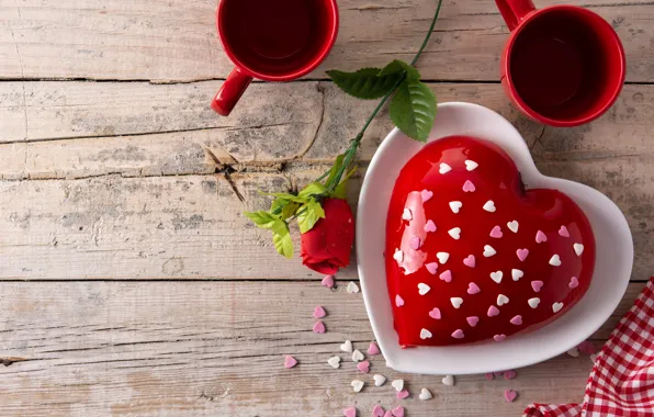 Flower, red, holiday, red, heart, Board, Shine, rose