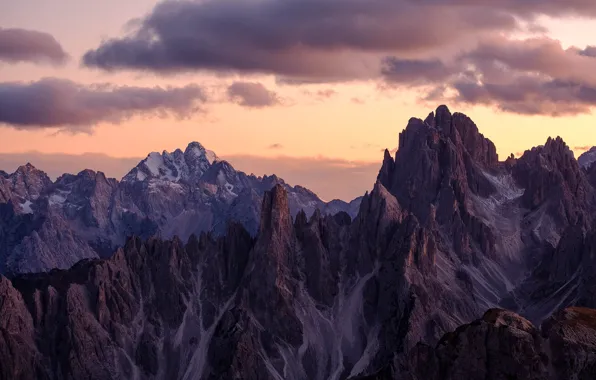 Picture the sky, clouds, sunset, mountains, nature, rocks, the evening, Alps