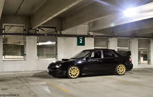 Subaru, Impreza, black, black, STI, Subaru, Impreza
