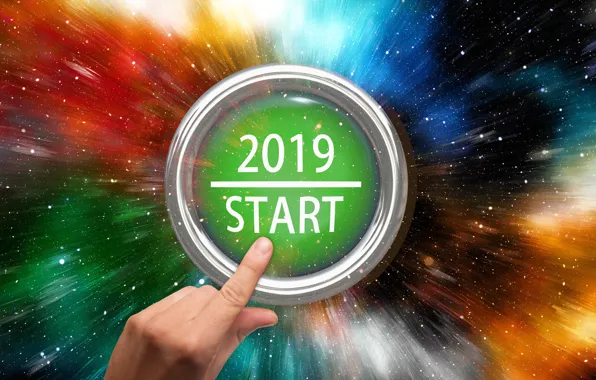 Button, New year, start, 2019, come